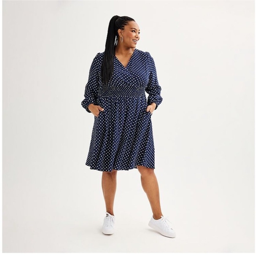 Draper James RSVP Size XL Polka Dot Cinched Waist
